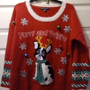 WOMEN'S SIZE L VERY CUTE & SOFT CHRISTMAS SWEATER